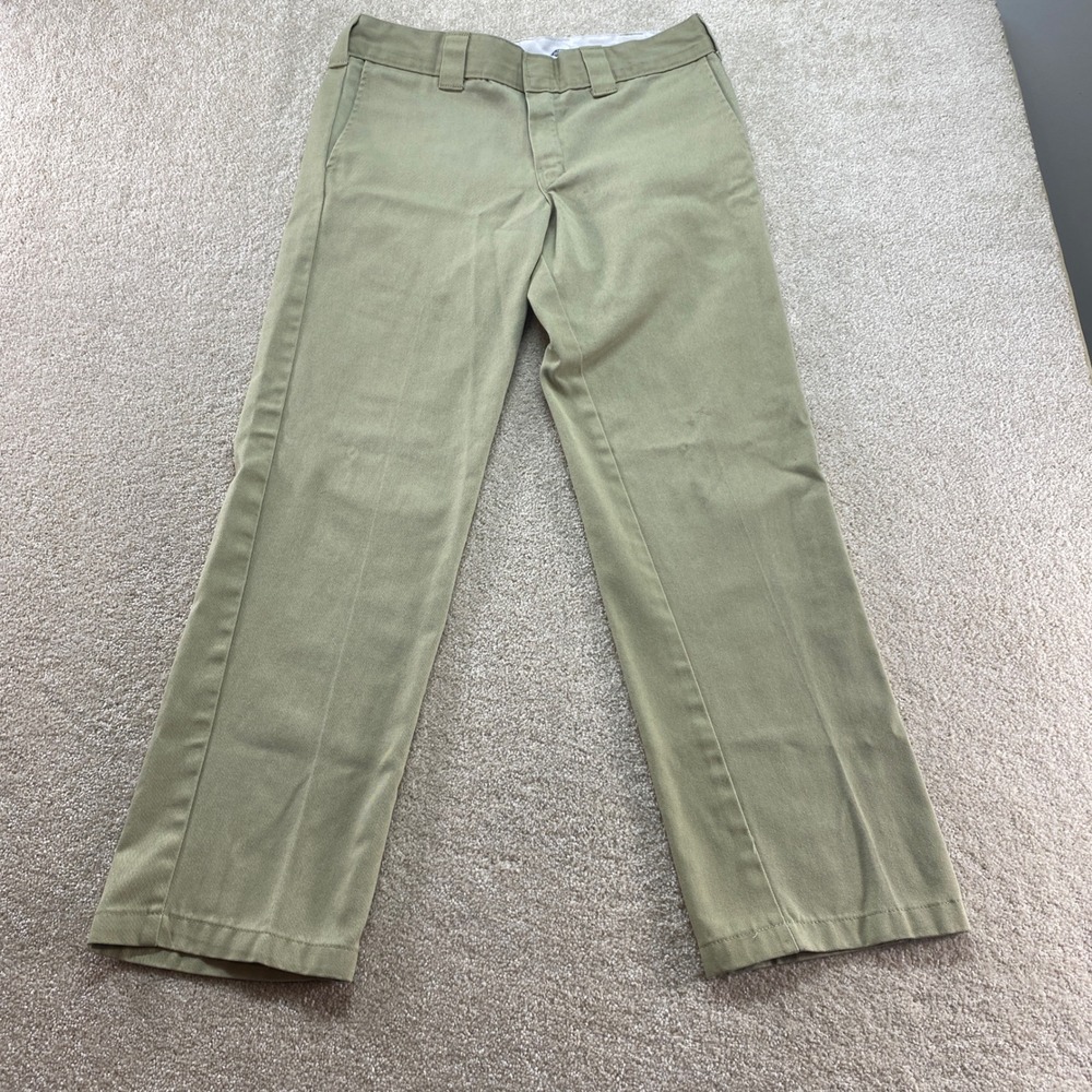 Dickies Pants Men Size 32x32 Khaki Straight Fit Twill Workwear WP873KH